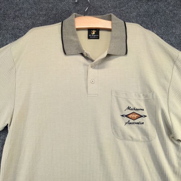 Mr. Kangaroo Men's Melbourne Australia Polo Shirt Green 3XL Short Sleeve - Picture 3 of 14